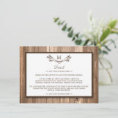 Land Rustige Monogram Branch & houdetail Card Informatiekaartje (Staand voorkant)