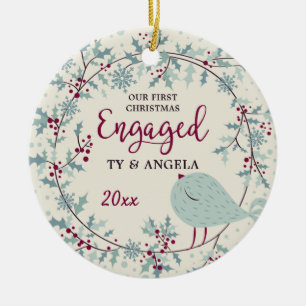 Land Rustige Vogel 1 Kerstmis Aangepast Keramisch Ornament