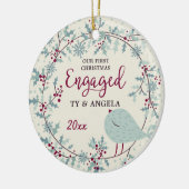 Land Rustige Vogel 1 Kerstmis Aangepast Keramisch Ornament (Links)