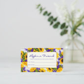 Land Rustige Witte Hout Paarse Gele Zonnebloem Aanbevelingskaartje (Staand voorkant)