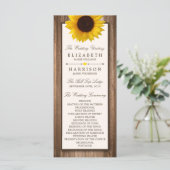 Land Rustige zonnebloem & bruinwoudhuwelijk Programma (Staand voorkant)