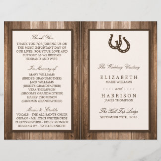 Land Rustisch Hoefijzer en bruin hout