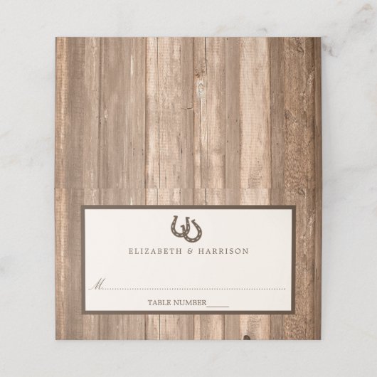 Land Rustisch Hoefijzer en bruin hout (Buitenkant ongevouwen)