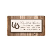 Land Rustisch Hoefijzer en bruin hout Etiket (Voorkant)