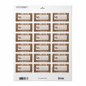 Land Rustisch Hoefijzer en bruin hout Etiket (Full Sheet)