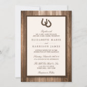 Land Rustisch Hoefijzer en bruin hout Kaart (Voorkant)