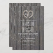 Land Rustisch Hoefijzer Heart Barn Wood Wedding Kaart (Voorkant / Achterkant)