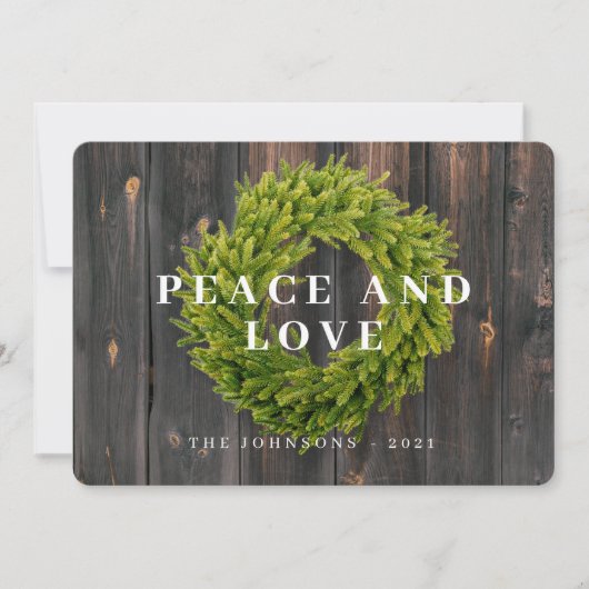 Land Rustisch Wreate Botanische Kerstmis Feestdagenkaart (Voorkant)