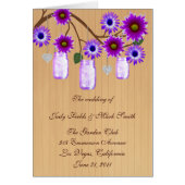 Land Rustische Paarse Mason Jars Program Kaart (Voorkant)