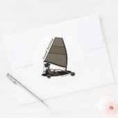 Land Sailing en Blk n Wht Sticker Classic Round (Enveloppe)