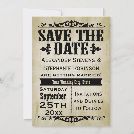 land Save the Date Cards (Voorkant)