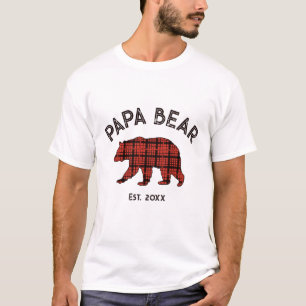 Land Schots geruit Papa Beer Vader Jaar Opgericht T-shirt