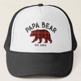 Land Schots geruit Papa Beer Vader Oprichtingsjaar Trucker Pet