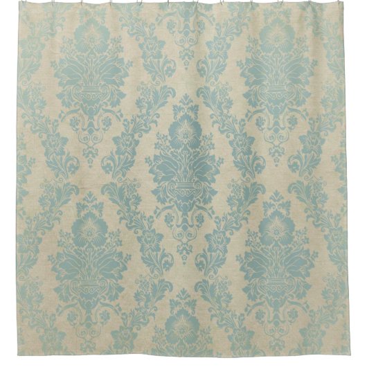 Land Shabby Chic Damask Douchegordijn (Voorkant)
