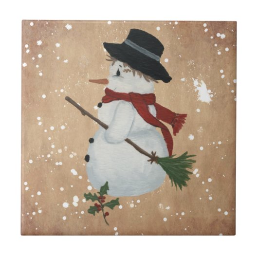 Land Snowman Tile Tegeltje (Voorkant)