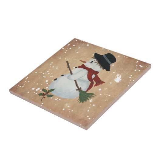 Land Snowman Tile Tegeltje (Zijkant)