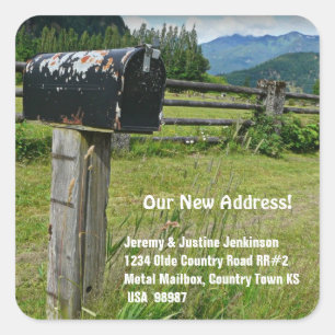 Land Stijl Metalen Postbus Vierkante Sticker