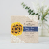 Land Sunflower Balls Lace Burlap Vrijgezellenfeest Kaart (Staand voorkant)