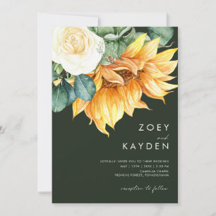 Land Sunflower Bouquet Green All-in-One Weddenscha Kaart