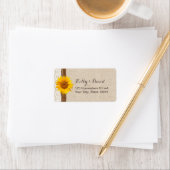 Land Sunflower Burlap Return Address Labels (Insitu)