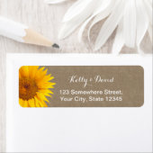 Land Sunflower Burlap Weduwingadres Etiket (Insitu)