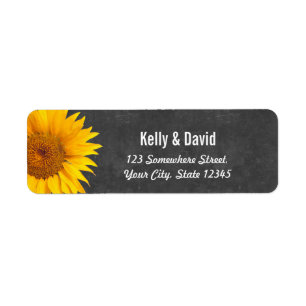Land Sunflower Chalkboard Return Address Etiket