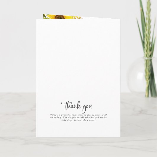 Land Sunflower Folded Wedding Programme Programma (Achterkant)