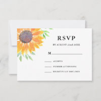 Land Sunflower Foliage Weddenschap RSVP