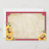 Land Sunflower Gingham Check Rustic Bedankt (Achterkant)