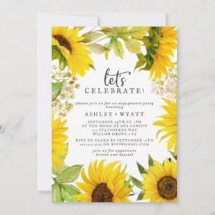 Land Sunflower Let's Celebrate Invitation Kaart