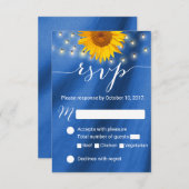 Land Sunflower & String Lights Wedding RSVP (Voorkant / Achterkant)