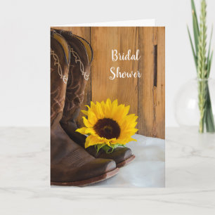 Land Sunflower Western Bridal Shower Invitation