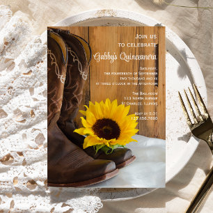 Land Sunflower Western Quinceanera Barn Kaart