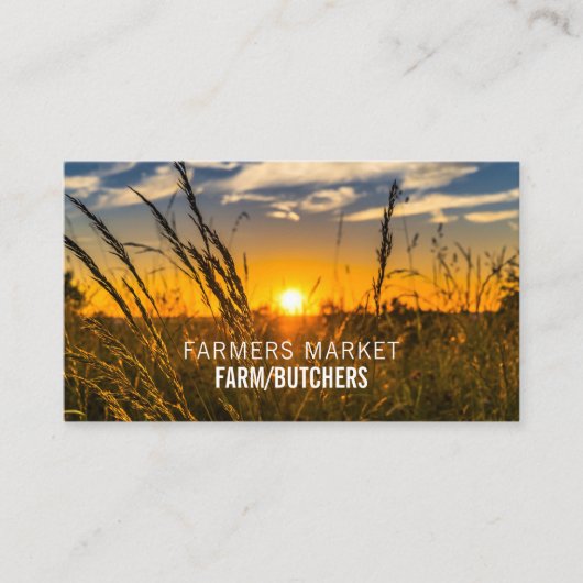 Land Sunset, Farmer & Butcher Visitekaartje (Voorkant)