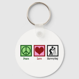 Land Surveyor Peace Love Survey Company Sleutelhanger
