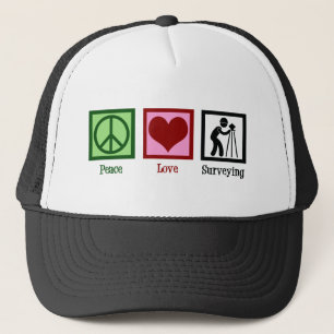 Land Surveyor Peace Love Survey Company Trucker Pet