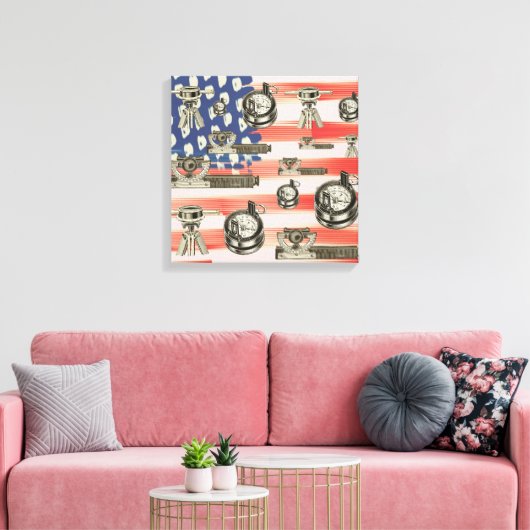 Land Surveyor Surveyor  tools Compass Ca Canvas Afdruk (Insitu (Woonkamer))