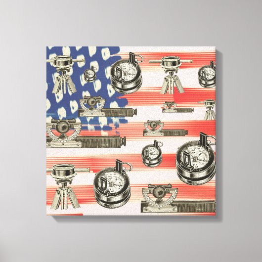 Land Surveyor Surveyor  tools Compass Ca Canvas Afdruk (Voorkant)