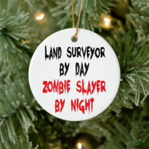 Land Surveyor Zombie Slayer Keramisch Ornament