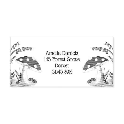 Land Toadstool Adresstempel Rubberstempel (Afrduk)