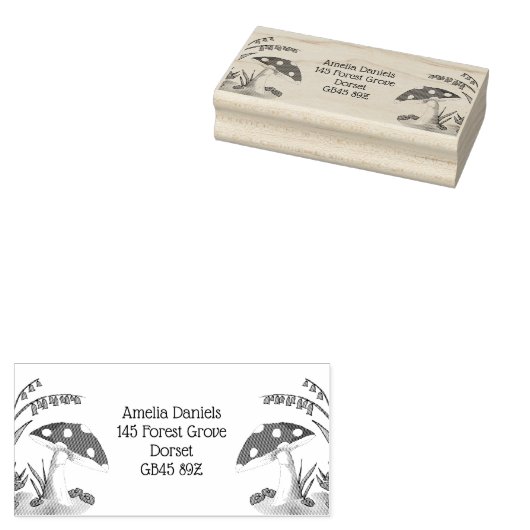 Land Toadstool Adresstempel Rubberstempel (Gestempeld)
