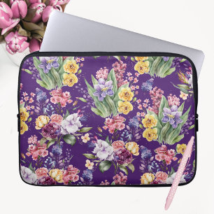 Land tuinbouwers op Paarse achtergrond Laptop Sleeve