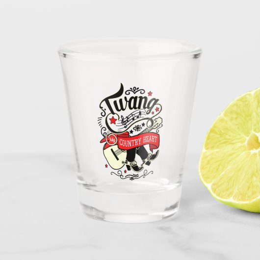 Land Twang Red/Black ID464 Shot Glas (Voorkant)