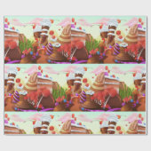 Land van chocolade cadeaupapier (Vlak)