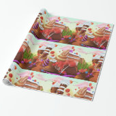 Land van chocolade cadeaupapier (Uitgerold)
