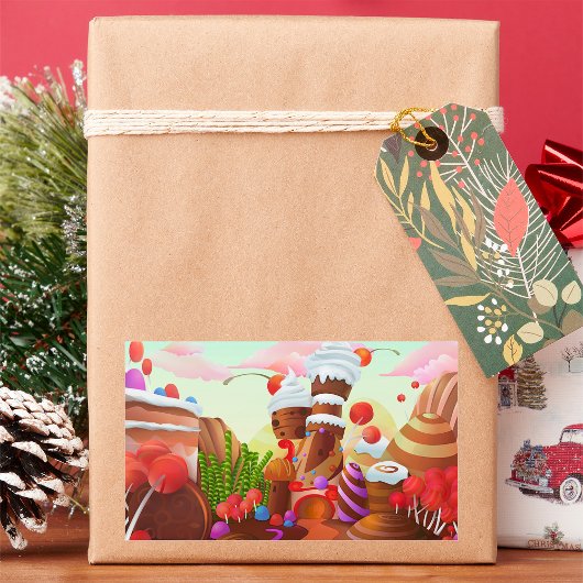 Land van chocolade rechthoekige sticker