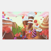 Land van chocolade rechthoekige sticker (Voorkant)