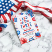 Land van de Drie 4e juli Patriottische 3e verjaard Kaart