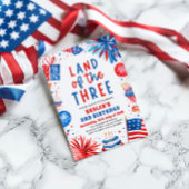 Land van de Drie 4e juli Patriottische 3e verjaard Kaart