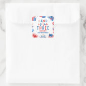 Land van de Drie 4e van juli 3e Verjaardagsfeest Vierkante Sticker (Tas)